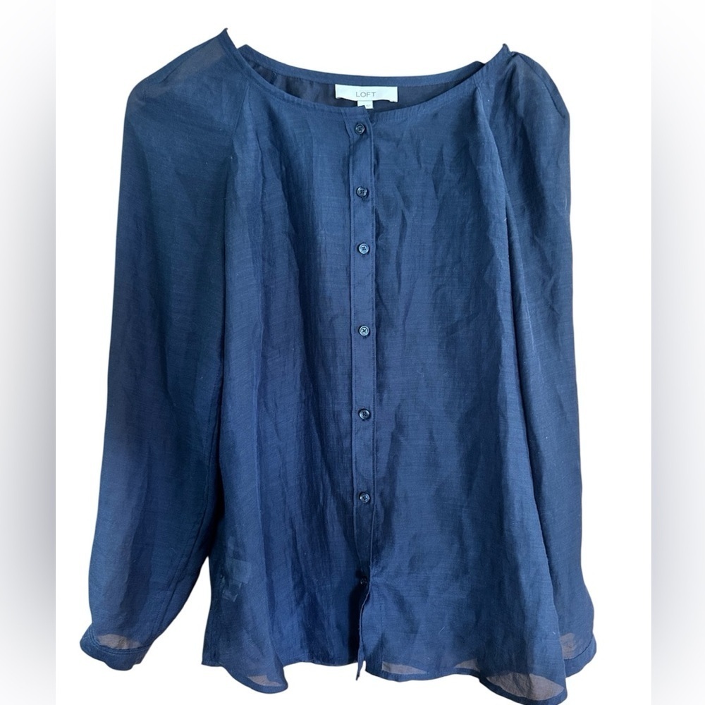 LOFT Sheer Blouse in pretty eggplant purple color